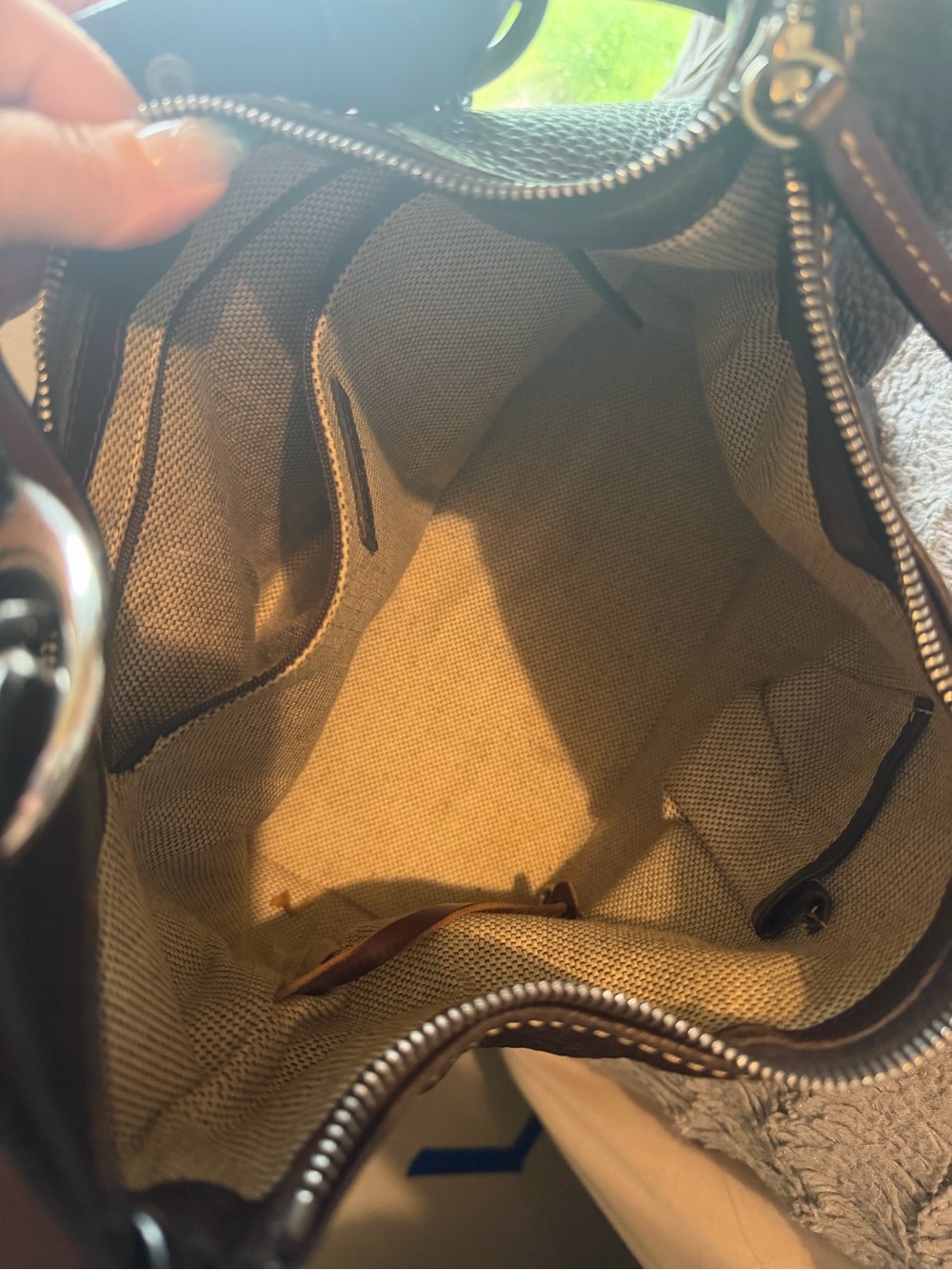 Dooney & Bourke Dark Brown Pebbled Leather Shoulder Bag - Picture 7 of 8
